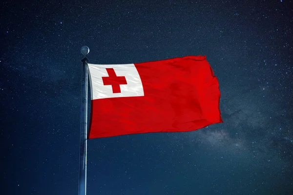 Tonga flag på masten - Stock-foto