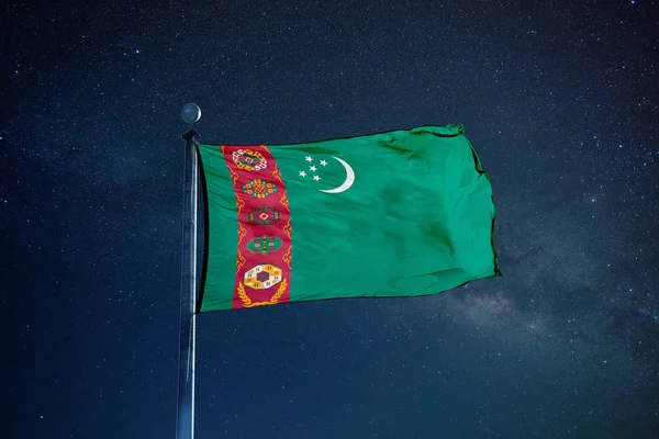 Turkmenistan flag on the mast — Stock Photo, Image