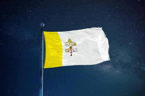 Vatican flag on the mast — Stock Photo, Image