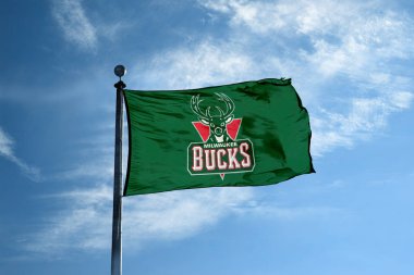 Bayrak direği Milw ile sallayarak Milwaukee - 24 Ekim 2017-