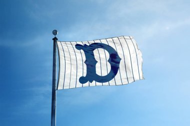 Detroit - 24 Ekim 2017 - Detroit Tigers beyzbol takımı bayrak 