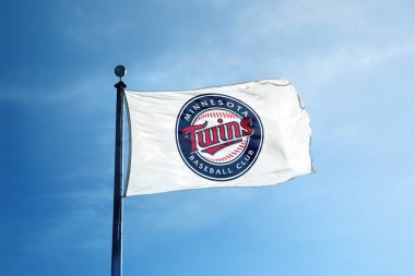 Minnesota - 24 Ekim 2017 - Minnesota ikizleri beyzbol takımı fla