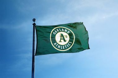 Oakland - 24 Ekim 2017 - Oakland Atletizm beyzbol takımı fla