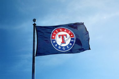 Texas - 24 Ekim 2017 - Texas Rangers beyzbol takımı bayrak t
