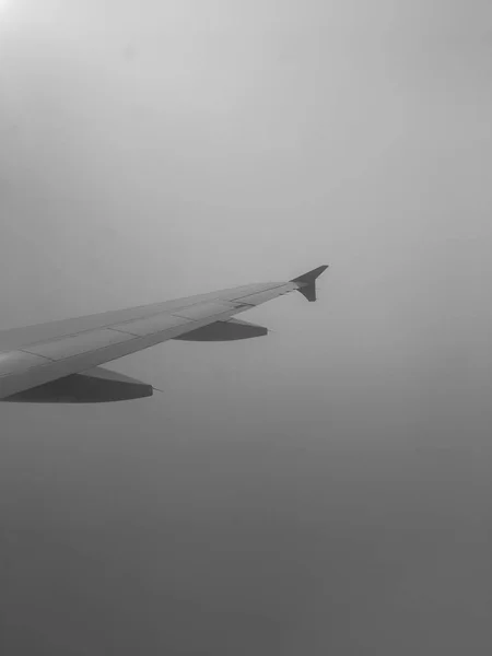 Wyświetl Okno Samolotu Prawego Skrzydła — Zdjęcie stockowe