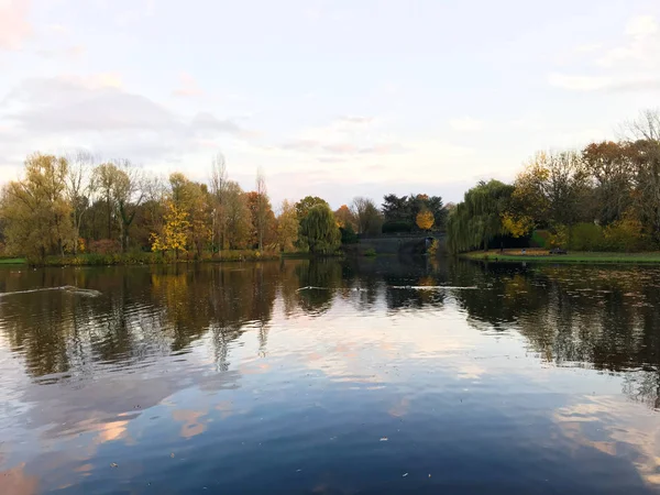 Autumnal Park Bonn Lake — Stock Photo, Image