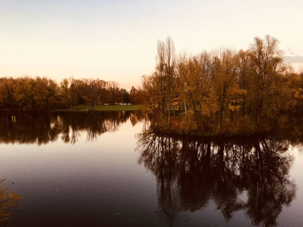 Őszi Park Bonni Naplemente — Stock Fotó