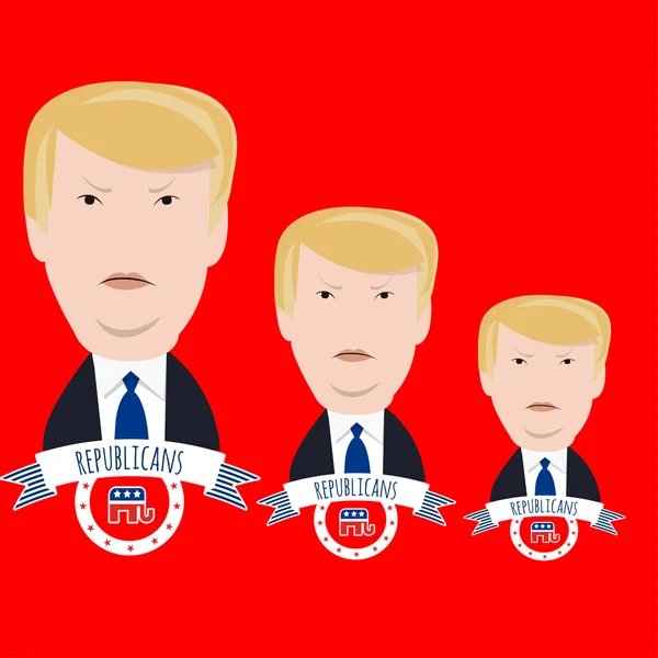Trump kandidaat op een rood — Stockvector