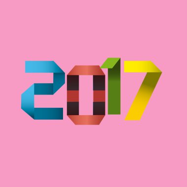 Pembe bir arka plan üzerinde yeni yıl işareti