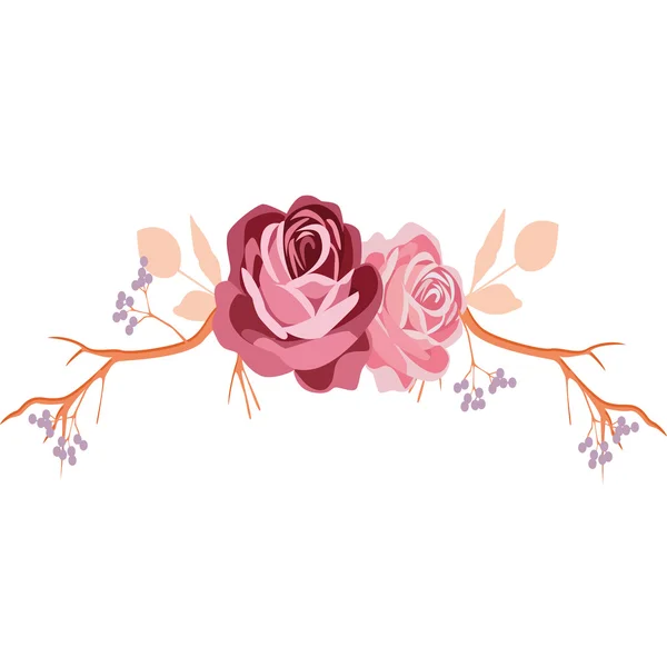 Decoração de flores de rosas rosa — Vetor de Stock
