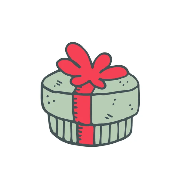 Рождественский подарок, зеленая коробка — стоковый вектор