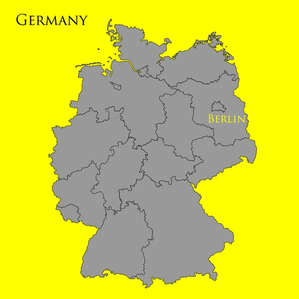 Almanya'nın dağılımı haritada bir sarı — Stok Vektör