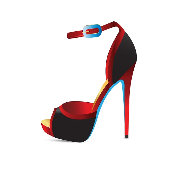 Zapatos rojos con tacones altos — Vector de stock