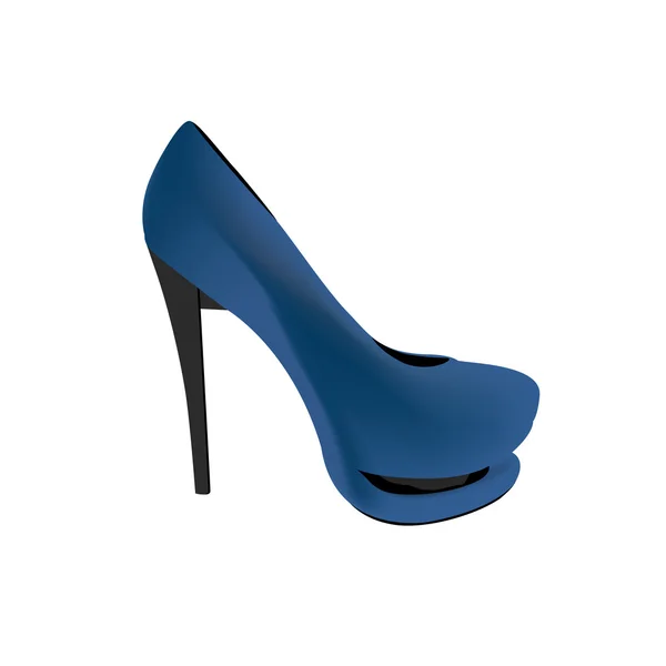 Blauwe schoenen met hoge hakken — Stockvector