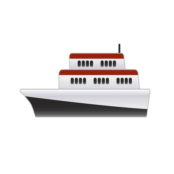 Small ship on a white — Stock Vector