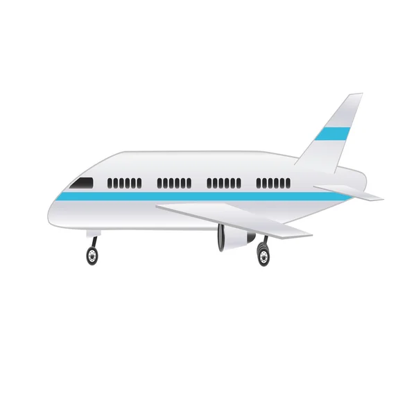Пассажирский самолет на белом — стоковый вектор
