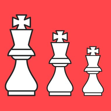 Satranç şekil Kral kırmızı bir arka plan üzerinde