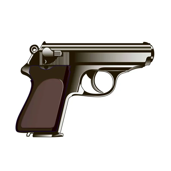 La pistola clásica sobre un fondo blanco — Vector de stock