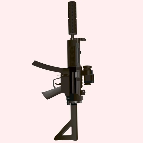 Vojenská puška na bílém pozadí — Stockový vektor