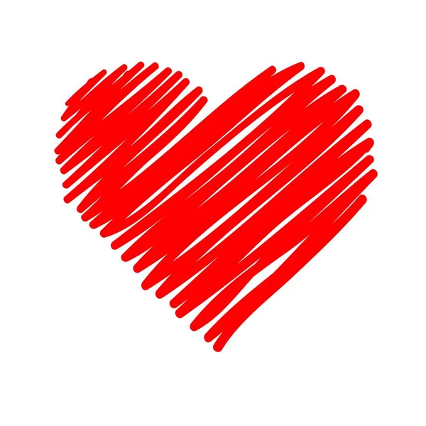 Červené srdce s hadem na bílém pozadí — Stockový vektor
