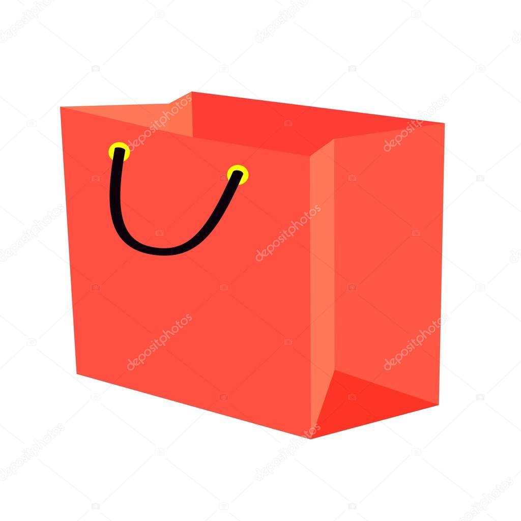 Gift red bag on a white background