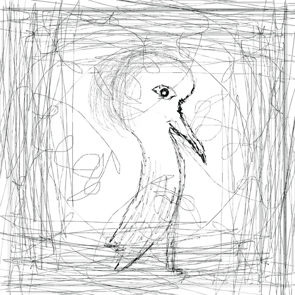 Abstracte schets van een vogel — Stockfoto