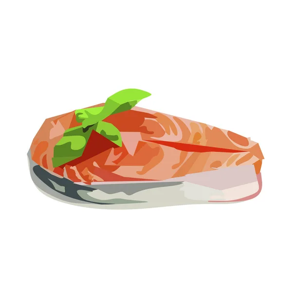Bistecca di pesce su sfondo bianco . — Vettoriale Stock