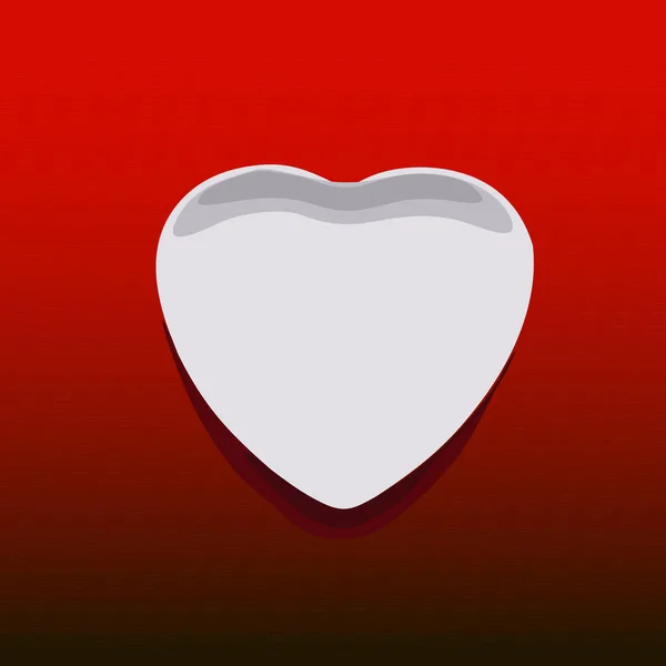 Placa em forma de coração no fundo vermelho —  Vetores de Stock