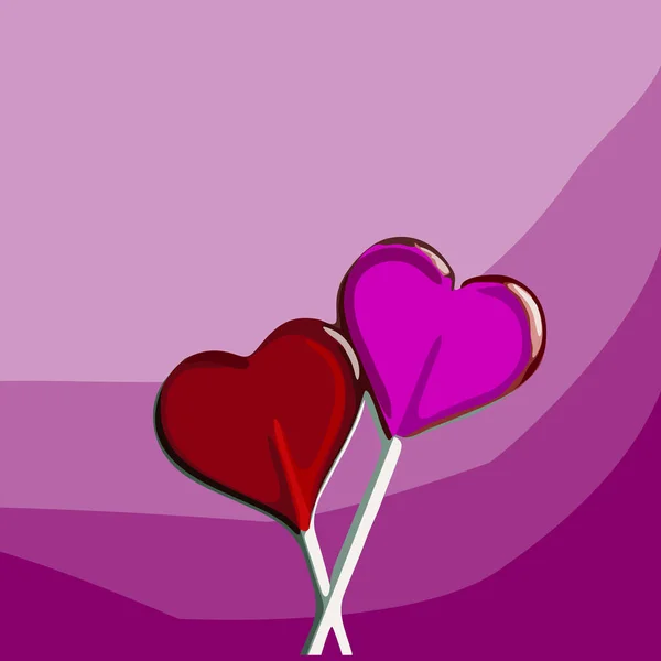 Día de San Valentín corazón caramelo rosa — Vector de stock