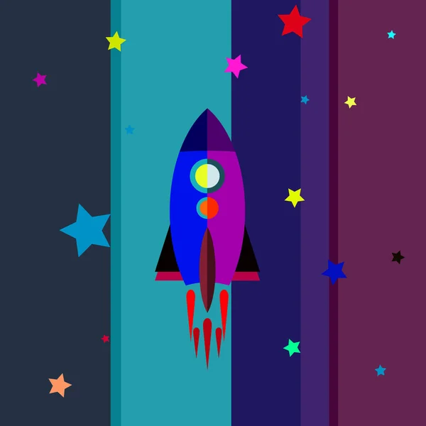 Rocket aux étoiles, concept. — Image vectorielle