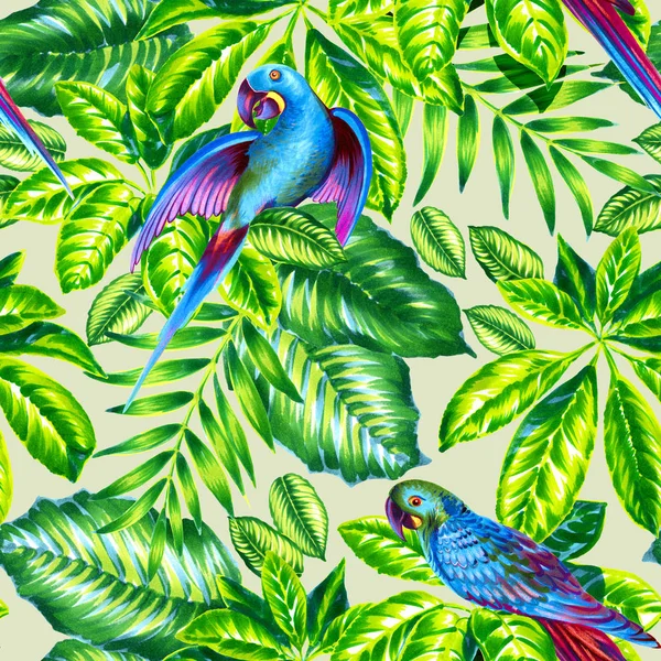Exotic birds and plants. — Stock Photo, Image