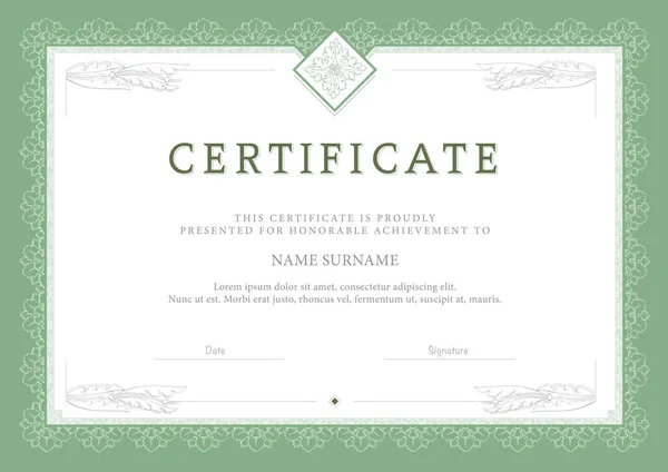 Certificado plantilla vector — Vector de stock