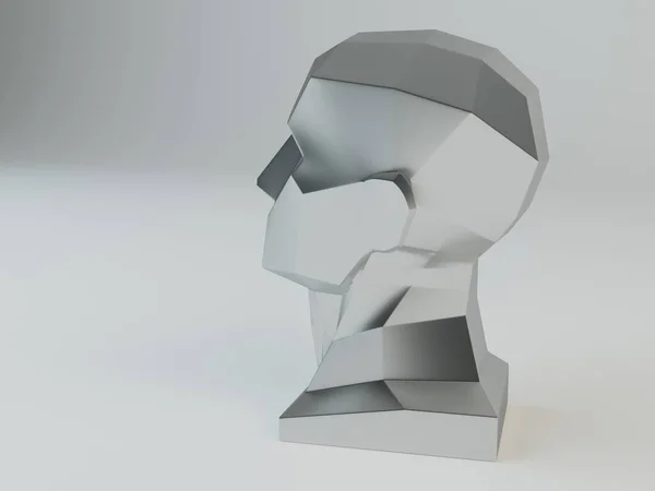 Papercraft visage humain 3d. Sculpture abstraite géométrique