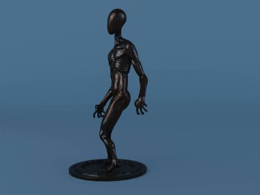 metal heykel 3d çizim görselleştirme