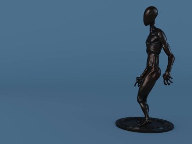 metal heykel 3d çizim görselleştirme