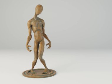 metal heykel 3d çizim görselleştirme