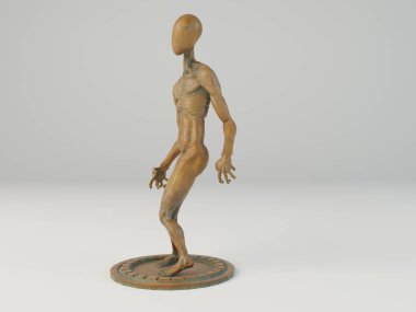 metal heykel 3d çizim görselleştirme