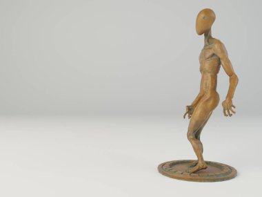 metal heykel 3d çizim görselleştirme