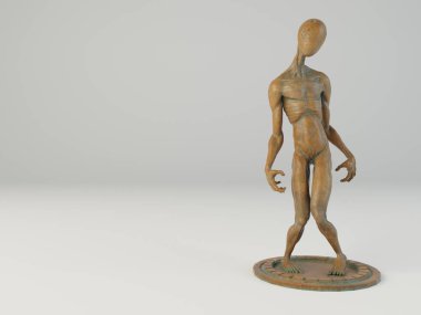 metal heykel 3d çizim görselleştirme