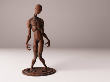 metal heykel 3d çizim görselleştirme