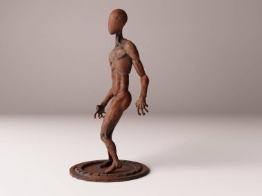 metal heykel 3d çizim görselleştirme