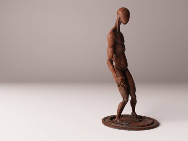 metal heykel 3d çizim görselleştirme