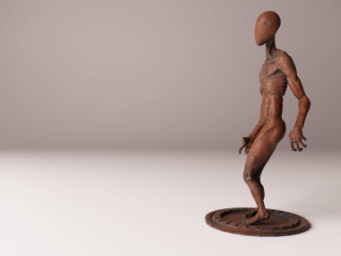 metal heykel 3d çizim görselleştirme