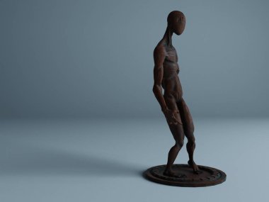 metal heykel 3d çizim görselleştirme