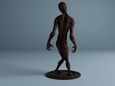 metal heykel 3d çizim görselleştirme