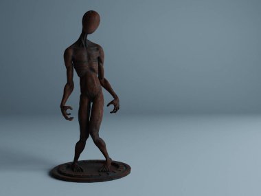 metal heykel 3d çizim görselleştirme