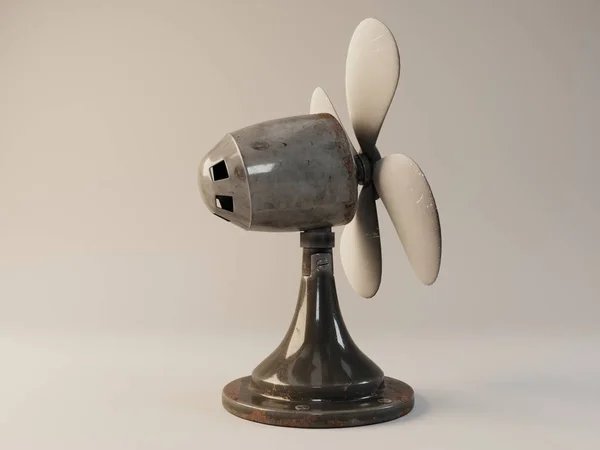 Vizualizace 3d ilustrace kovový ventilátor — Stock fotografie