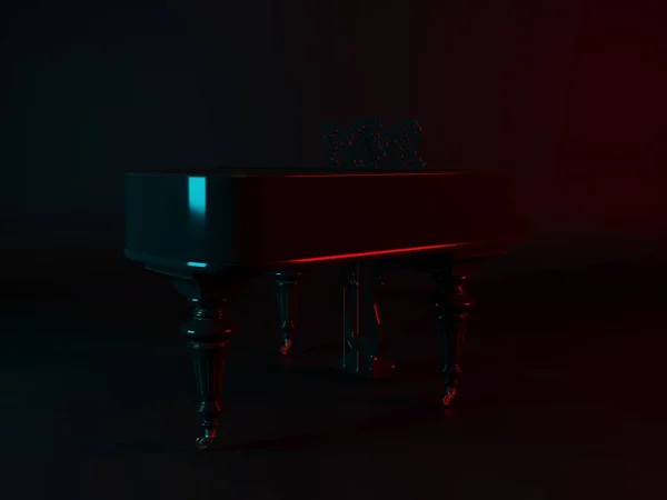 3d renderização do piano em um fundo escuro — Fotografia de Stock