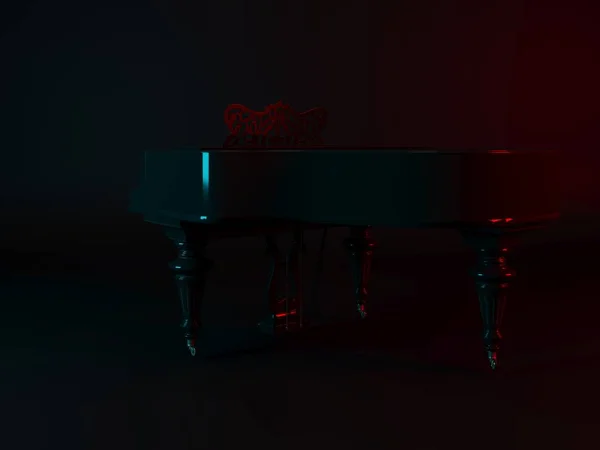 3d renderização do piano em um fundo escuro — Fotografia de Stock