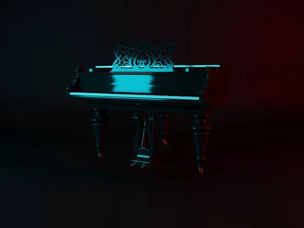 3d render of the piano on a dark background — Stock Photo, Image